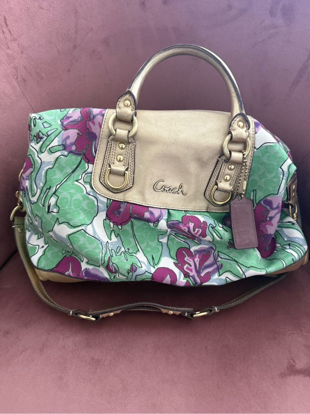 Coach Sabrina Floral Satchel